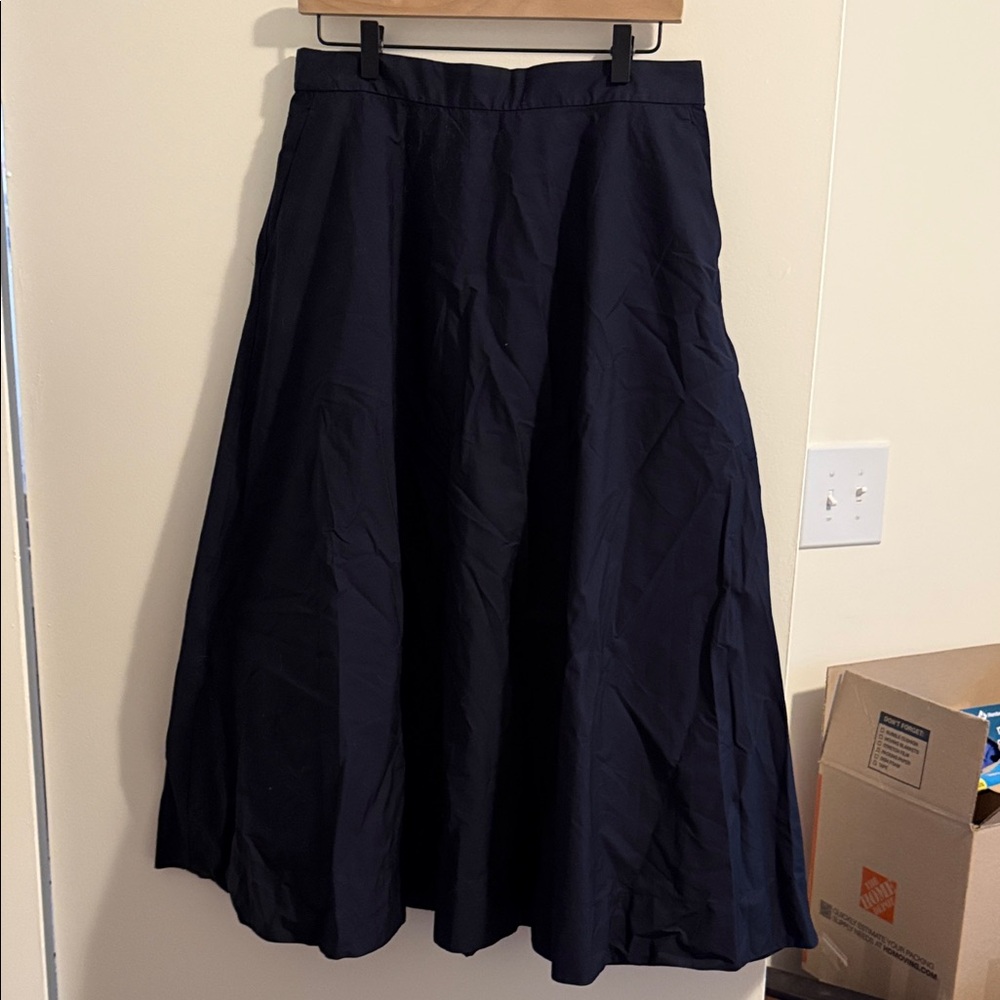 Ann Taylor Dark Blue Midi/Tea-Length Skirt